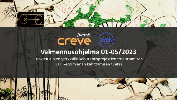 Creve-valmennusohjelma 01-05/2023, Luovien alojen yrityksille kehittämisprojektien toteuttamisen ja liiketoiminnan kehittämisen tueksi